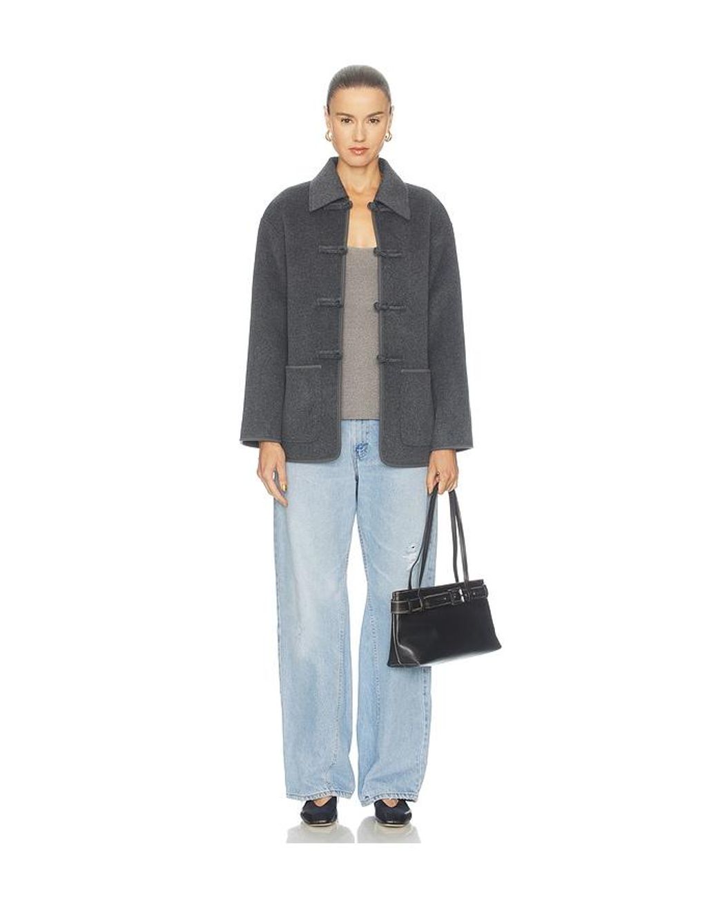 Rohe Gray Double Faced Wool Pankou Closure Jacket