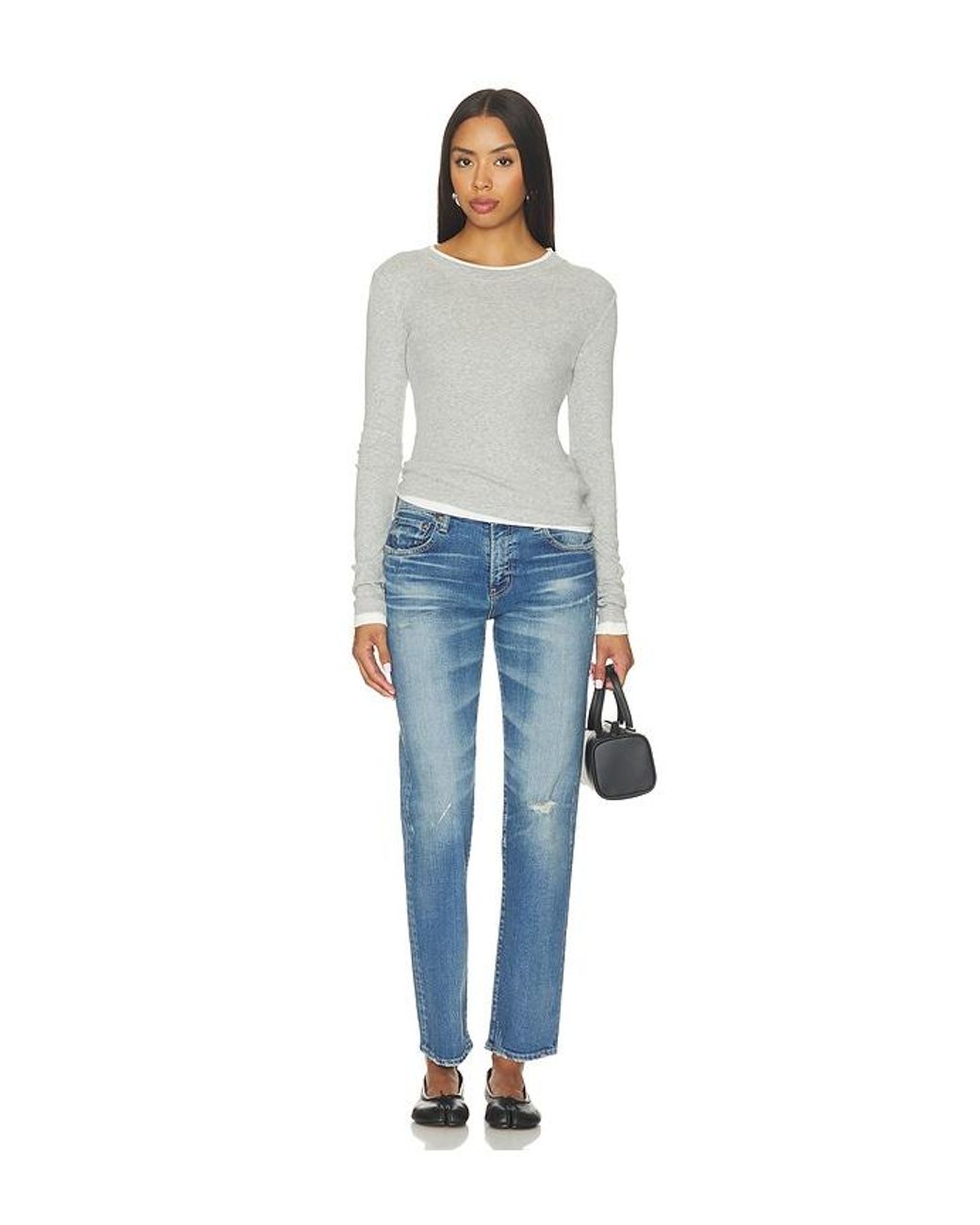 Moussy Blue Velma Slim Straight Leg Jeans