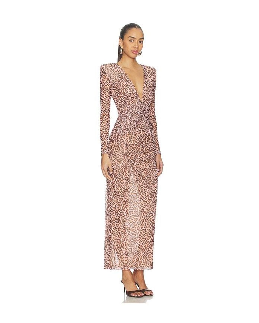 PATBO Natural Panthera Tulle Maxi Dress