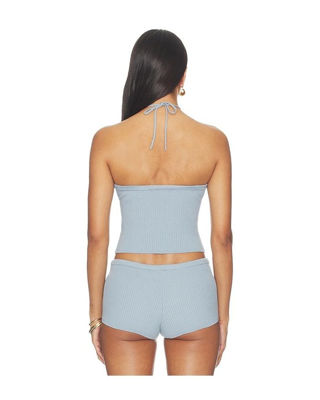 Lovers + Friends Blue Shelbi Halter Top