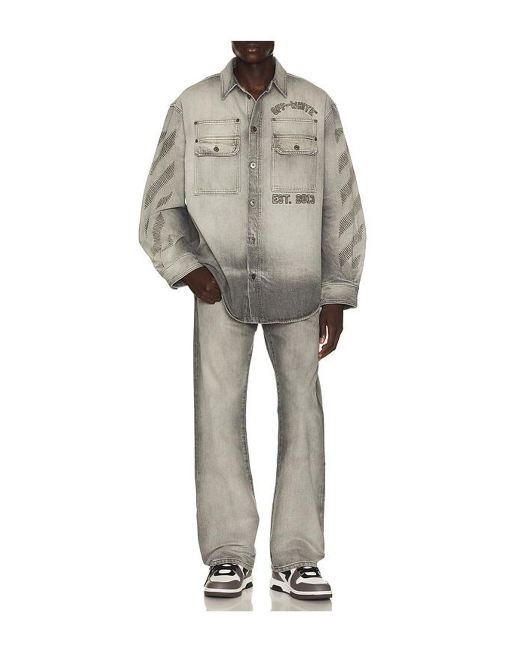 Off-White c/o Virgil Abloh Blue Denim Military Overshirt for men
