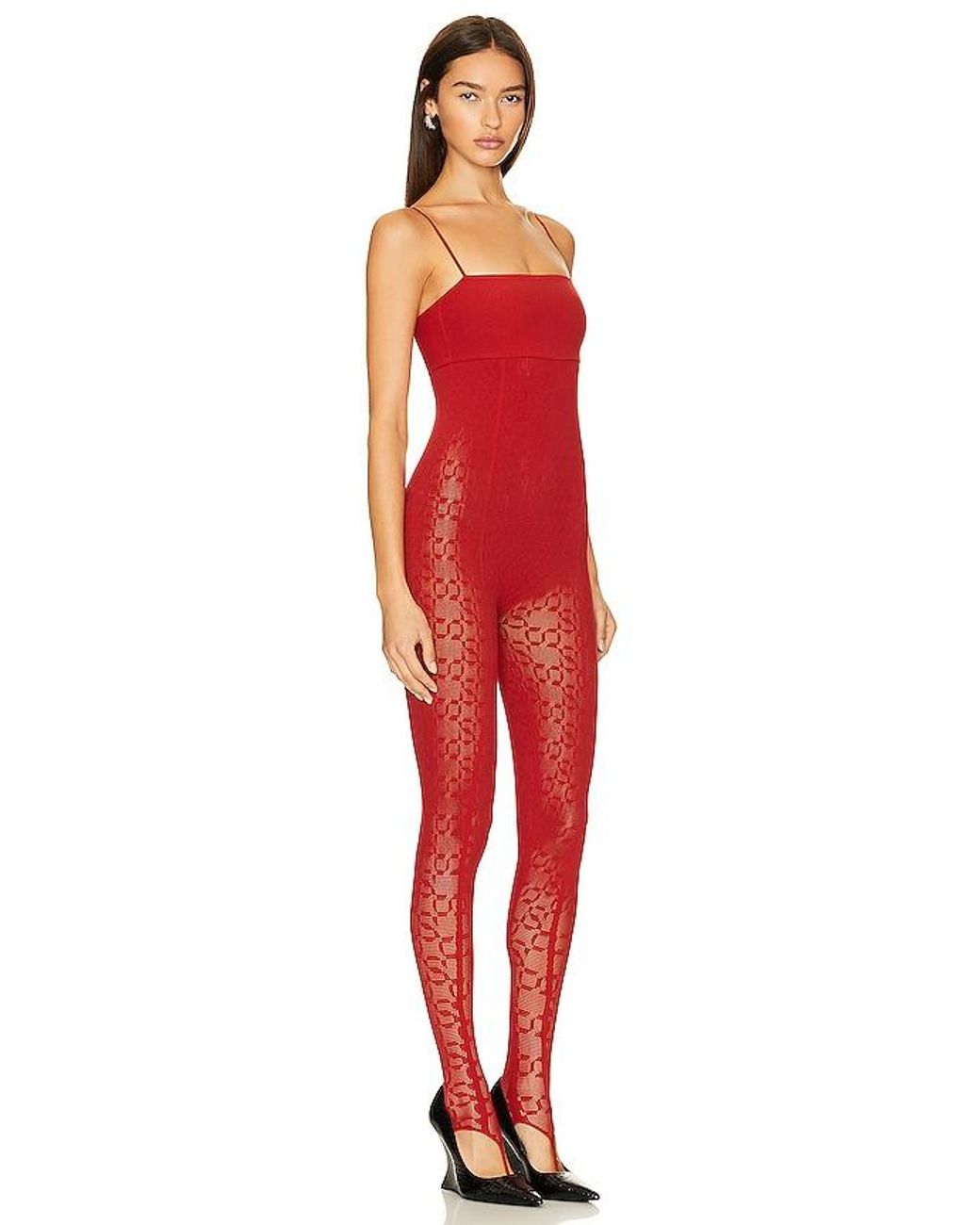 Wolford X Simkhai Warp Knit Logo Jumpsuit in Red Lyst