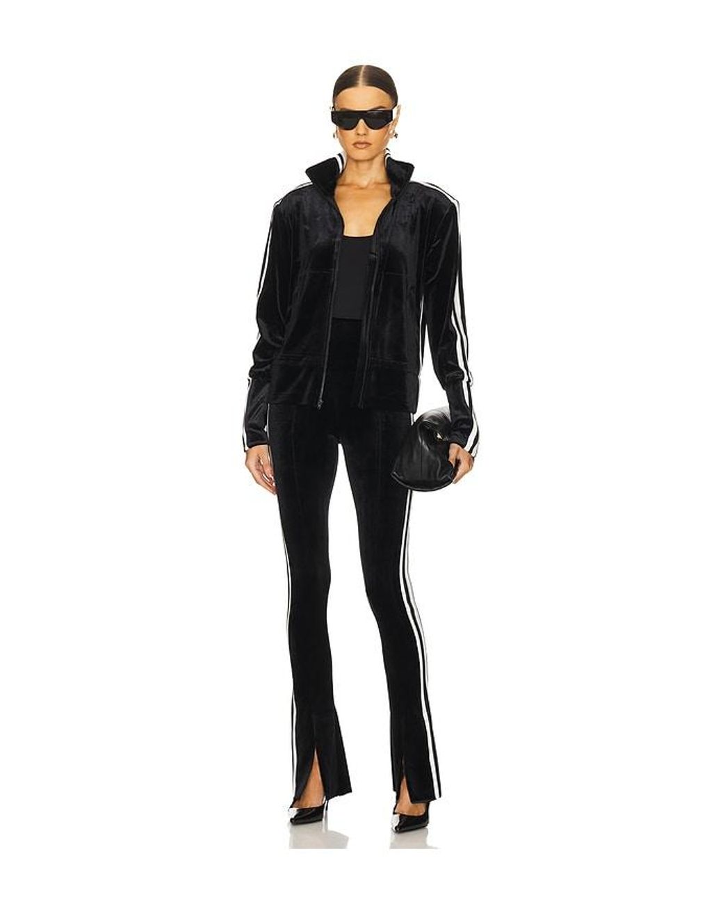 Norma Kamali Black Side Stripe Spat Legging
