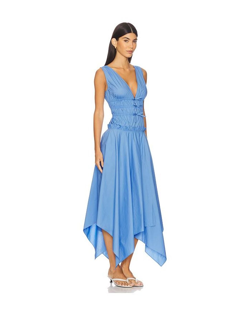 AKNVAS Blue Asymmetrisches Kleid Zelie