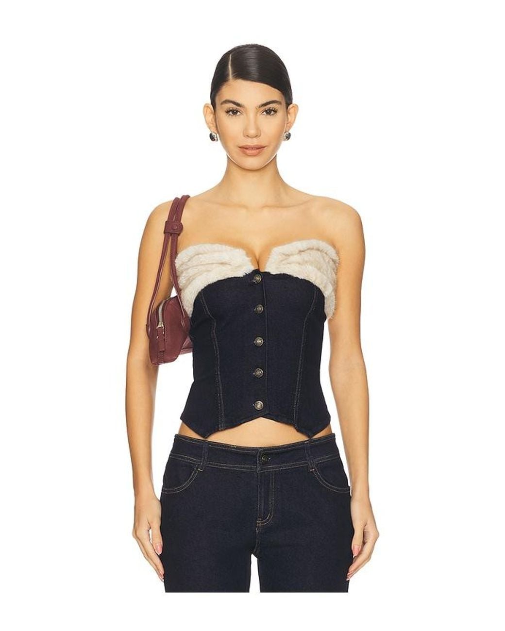 OW Collection Black Desi Corset Top