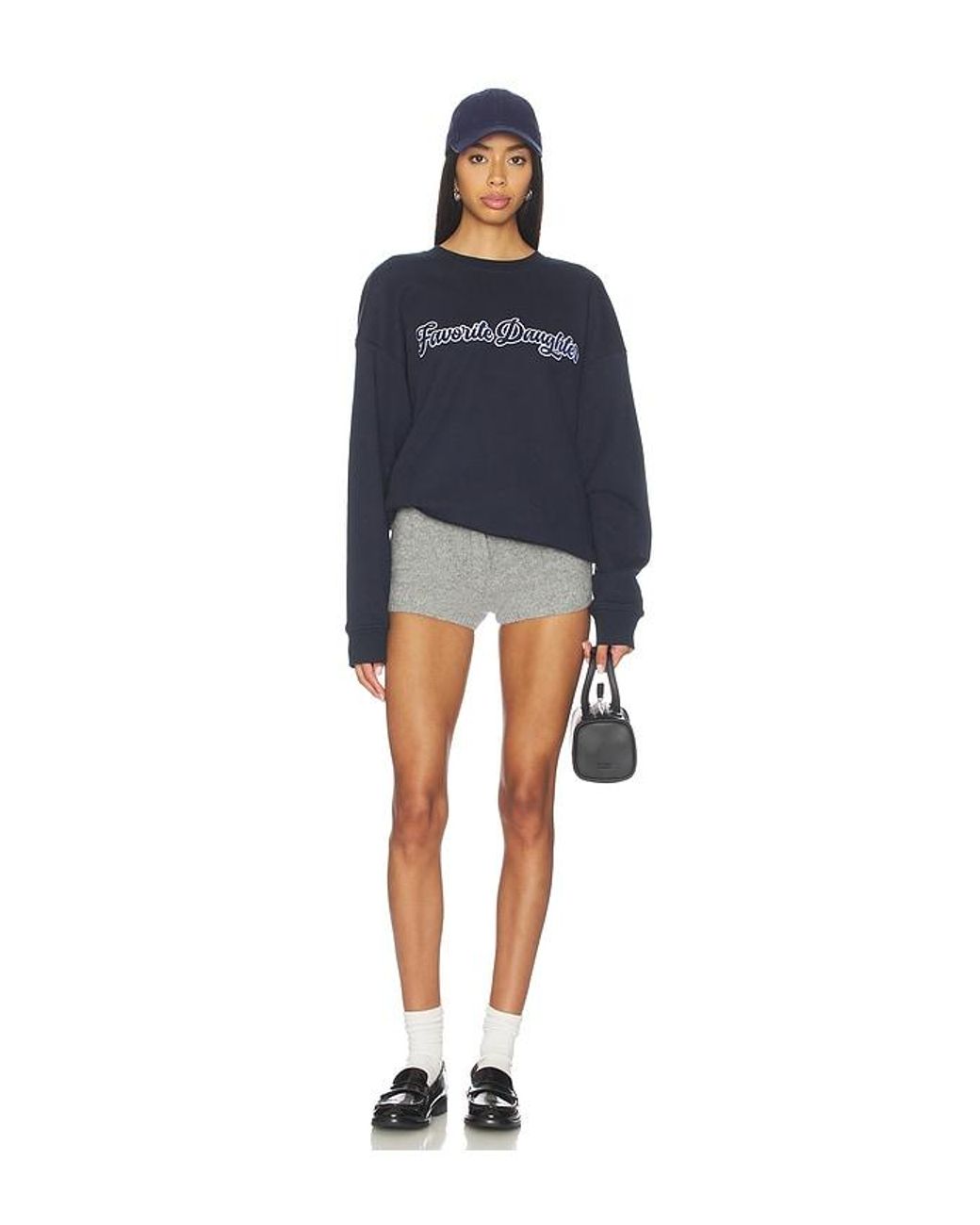 FAVORITE DAUGHTER Blue The Varsity Embroidered Sweater