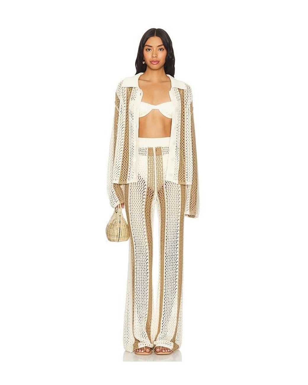 Lovers + Friends Natural Kerim Stripe Top