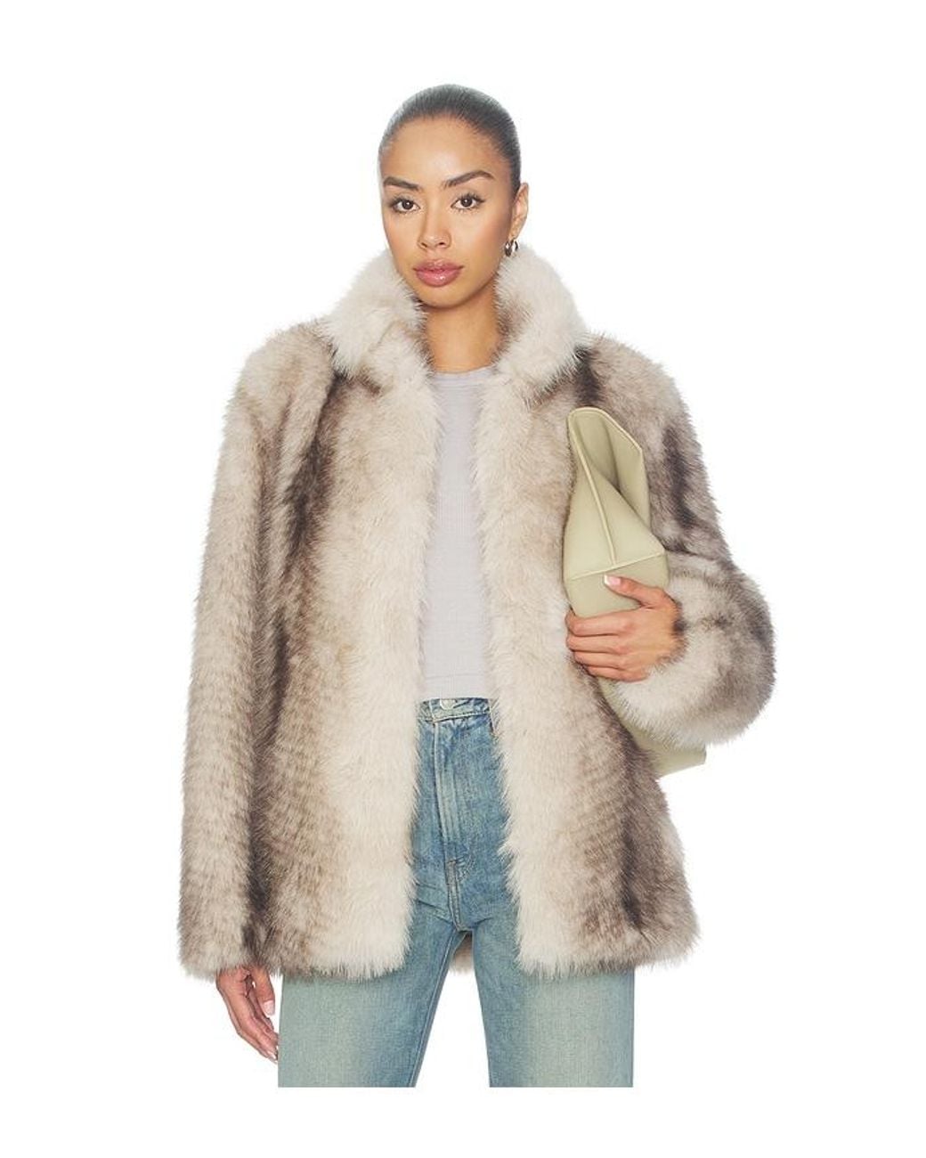 Generation Love Blue Genesis Faux Fur Jacket