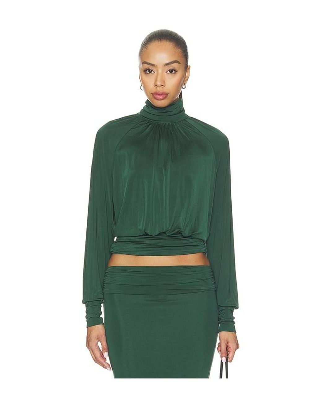 ÉTERNE Green Anouk Liquid Jersey Top