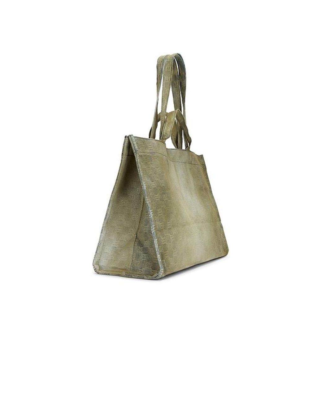 M I S B H V Green Monogram Tote Bag for men