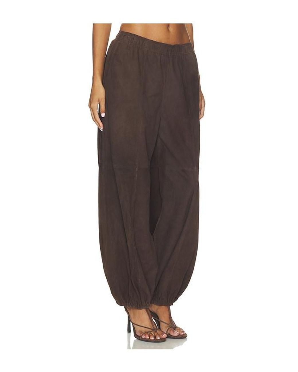 Herskind Brown Sylvia Suede Mid Waist Pants