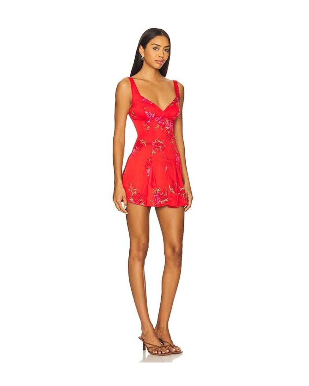 Frankie's Bikinis Red Siren Satin Midi Dress