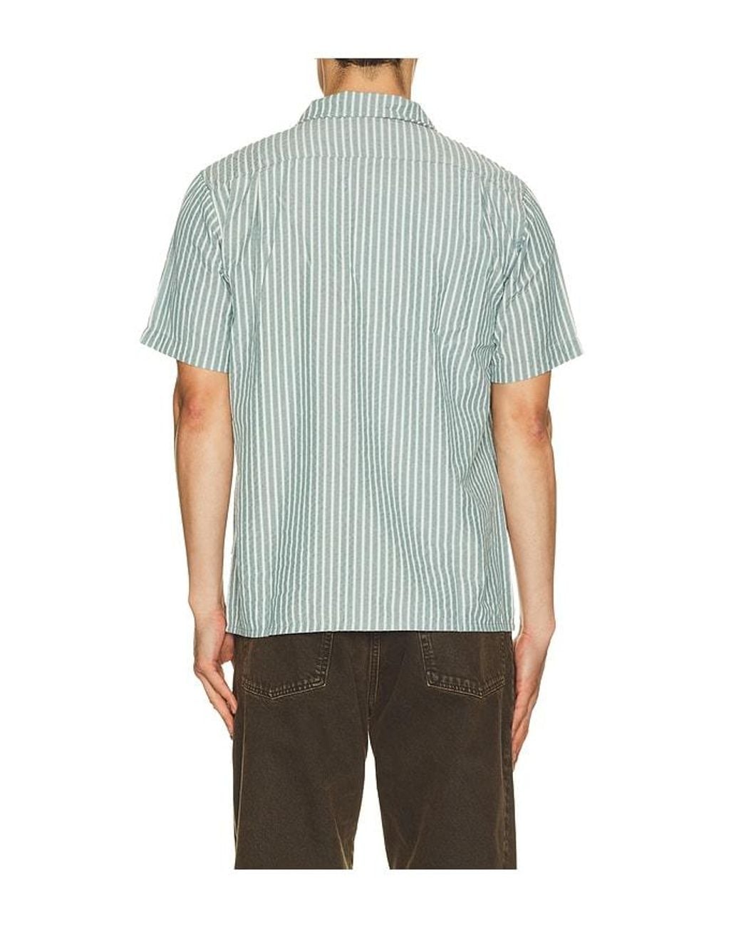 Rhythm Blue Seersucker Stripe Shirt for men