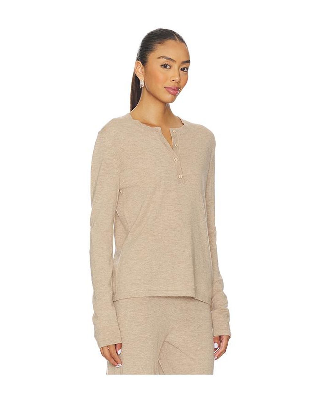 FAVORITE DAUGHTER Natural Lush Lounge Henley Top