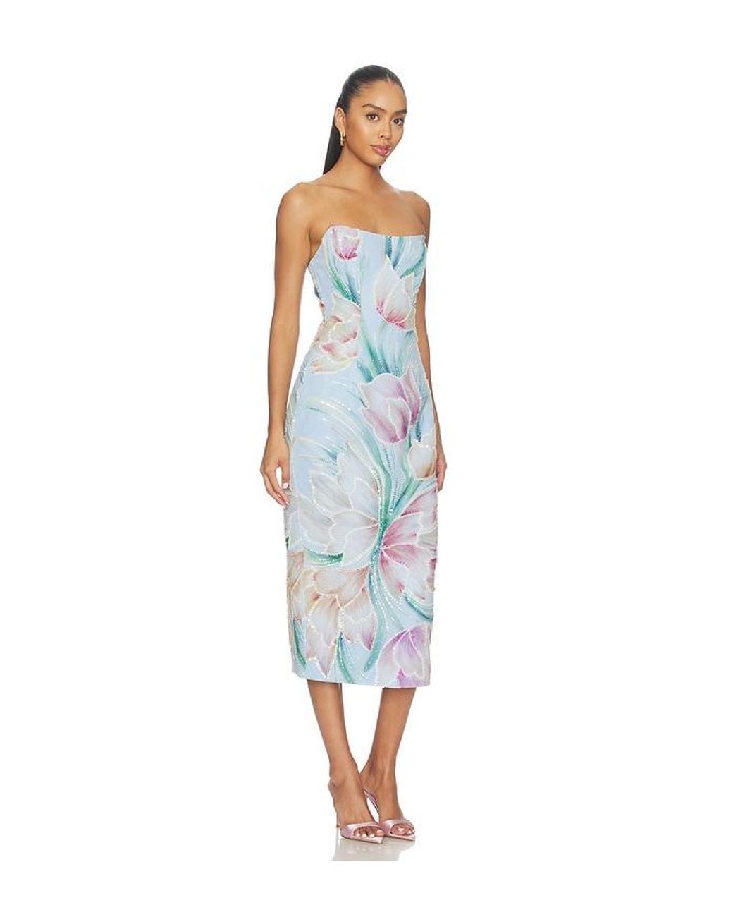 Elliatt Blue Priselle Strapless Midi Dress