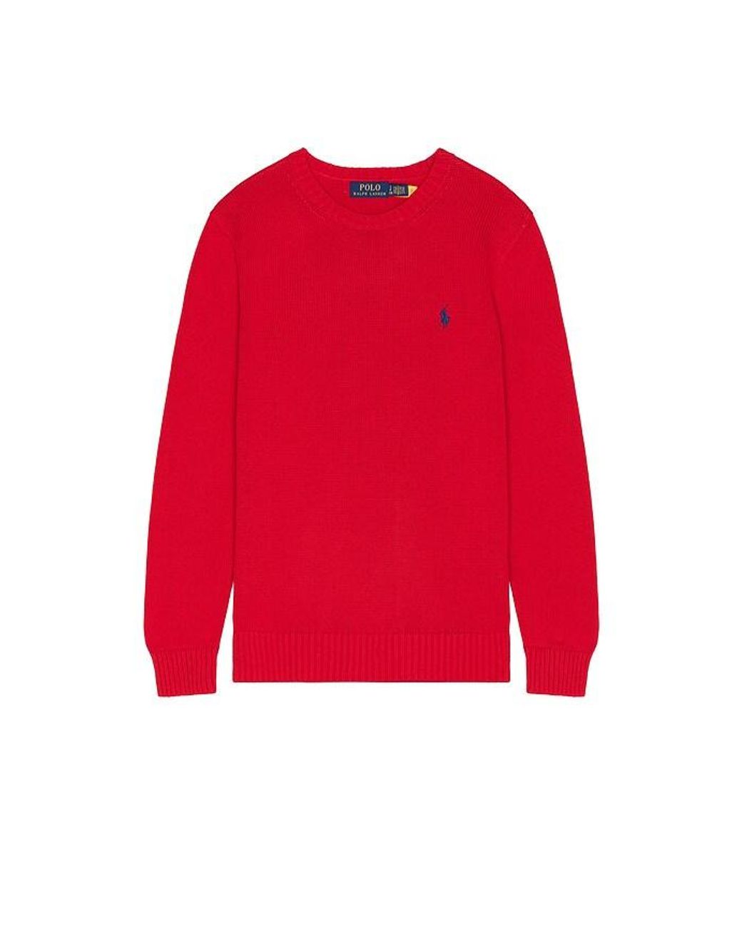 Polo Ralph Lauren Red Cotton Shaker Knit Crewneck Sweater for men