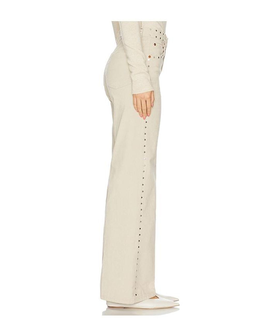Re/done White High Rise Wide Leg Jeans