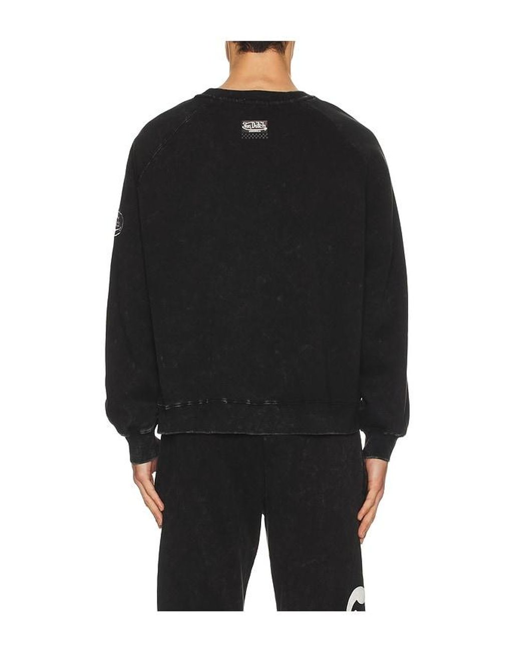 Von Dutch Black Crew Neck Raglan Sweatshirt for men