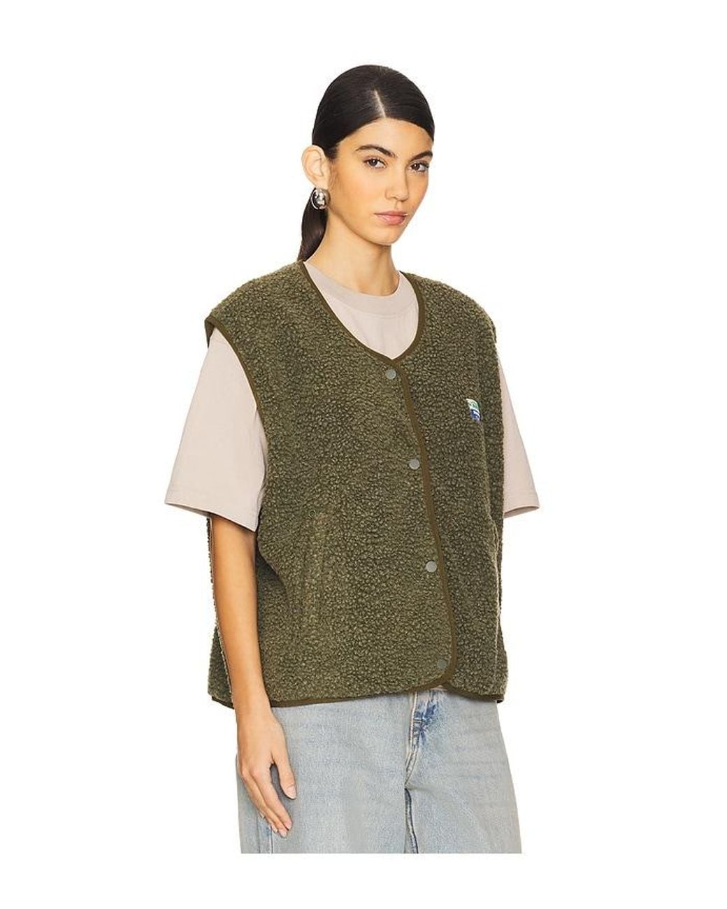American Vintage Green Hok Town Sherpa Vest