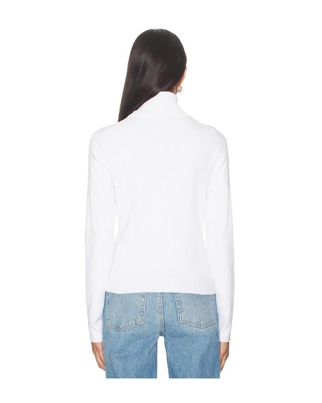 Polo Ralph Lauren White Pima Cotton Shrunken Long Sleeve Turtleneck Pullover