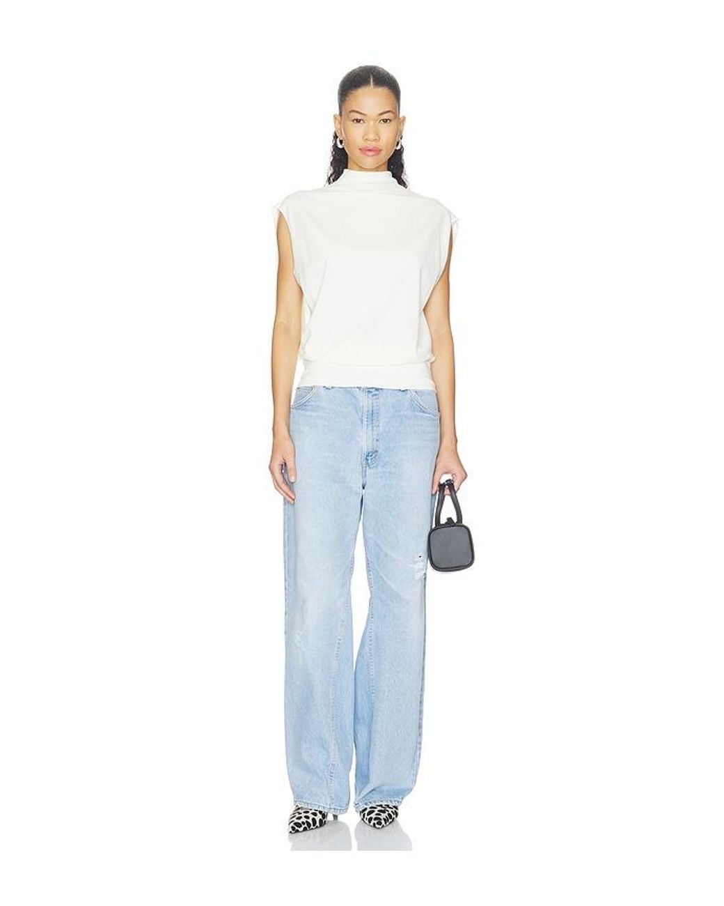 Jonathan Simkhai White Juli Draped Cape Top