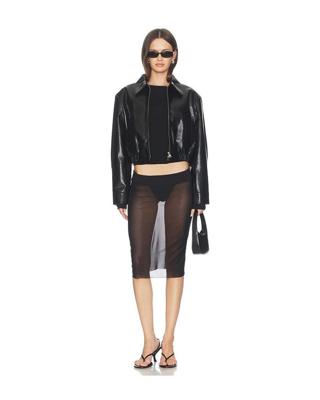 Agolde Black Nahla Cropped Jacket