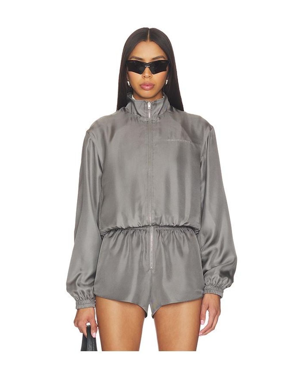Alexander Wang Black Cropped Track Jacket