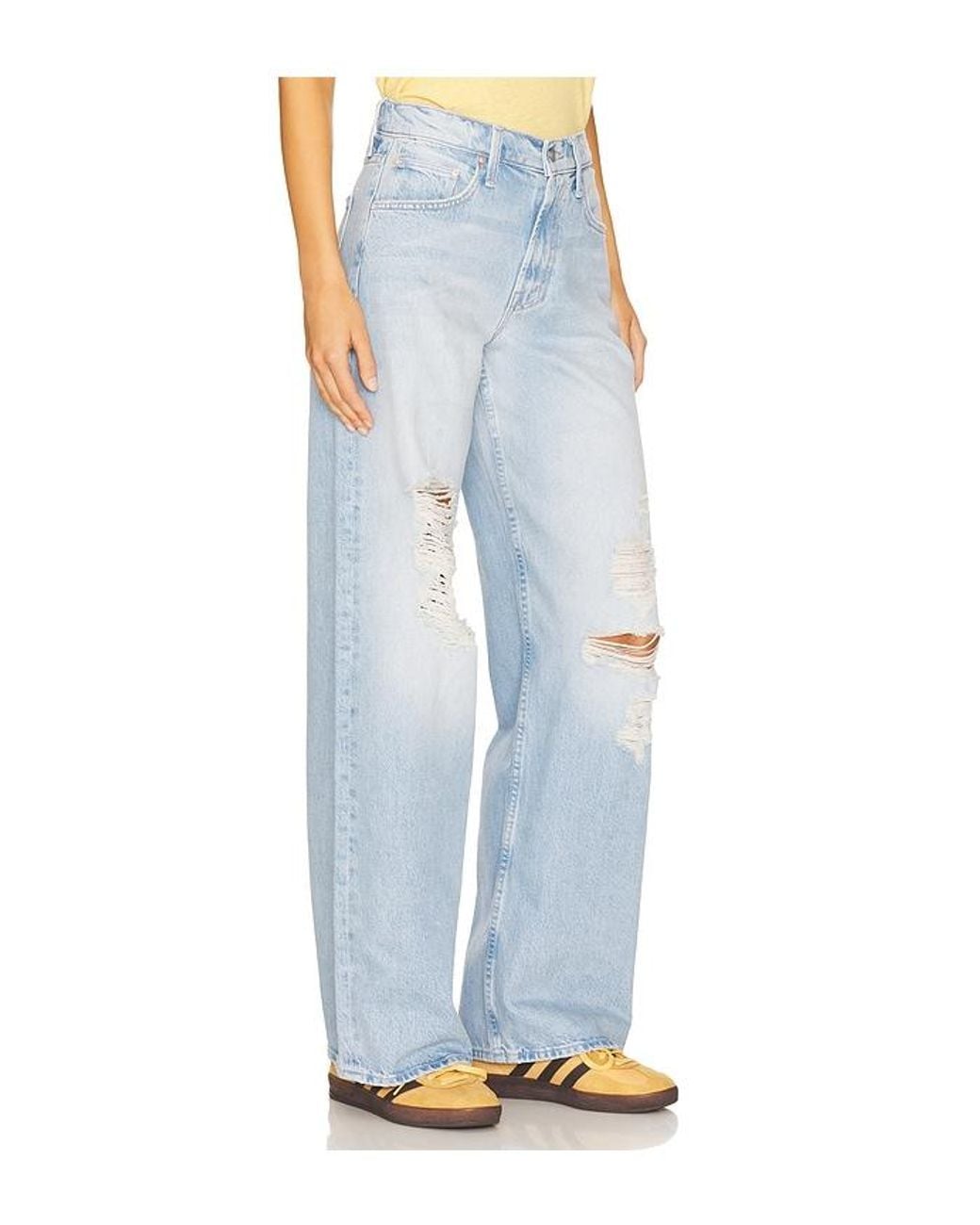 Mother Blue The Spinner Zip Sneak Jeans