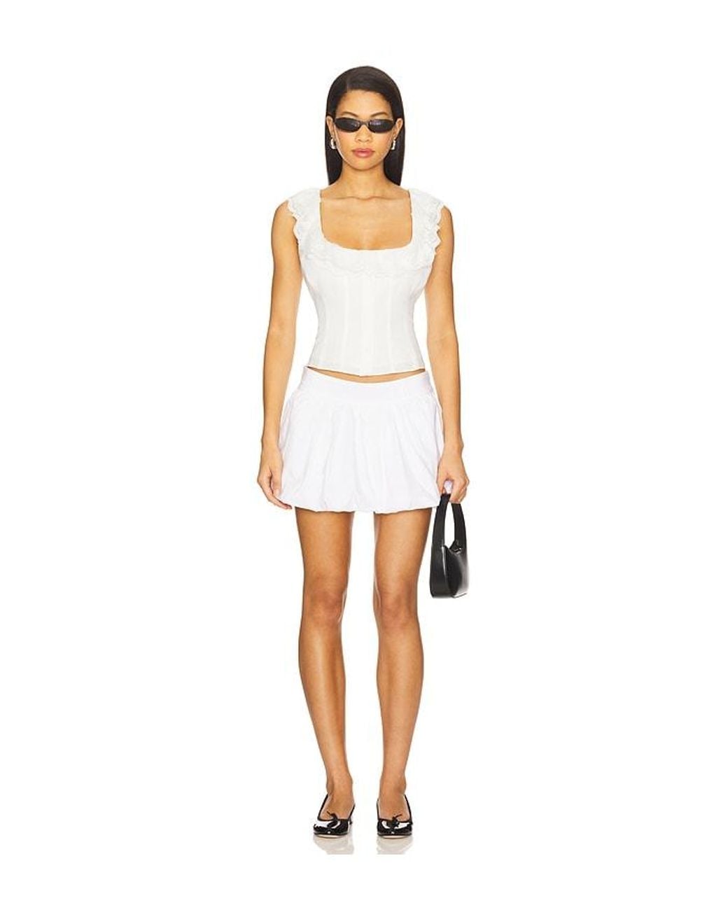 GUIZIO White Paloma Lace Top
