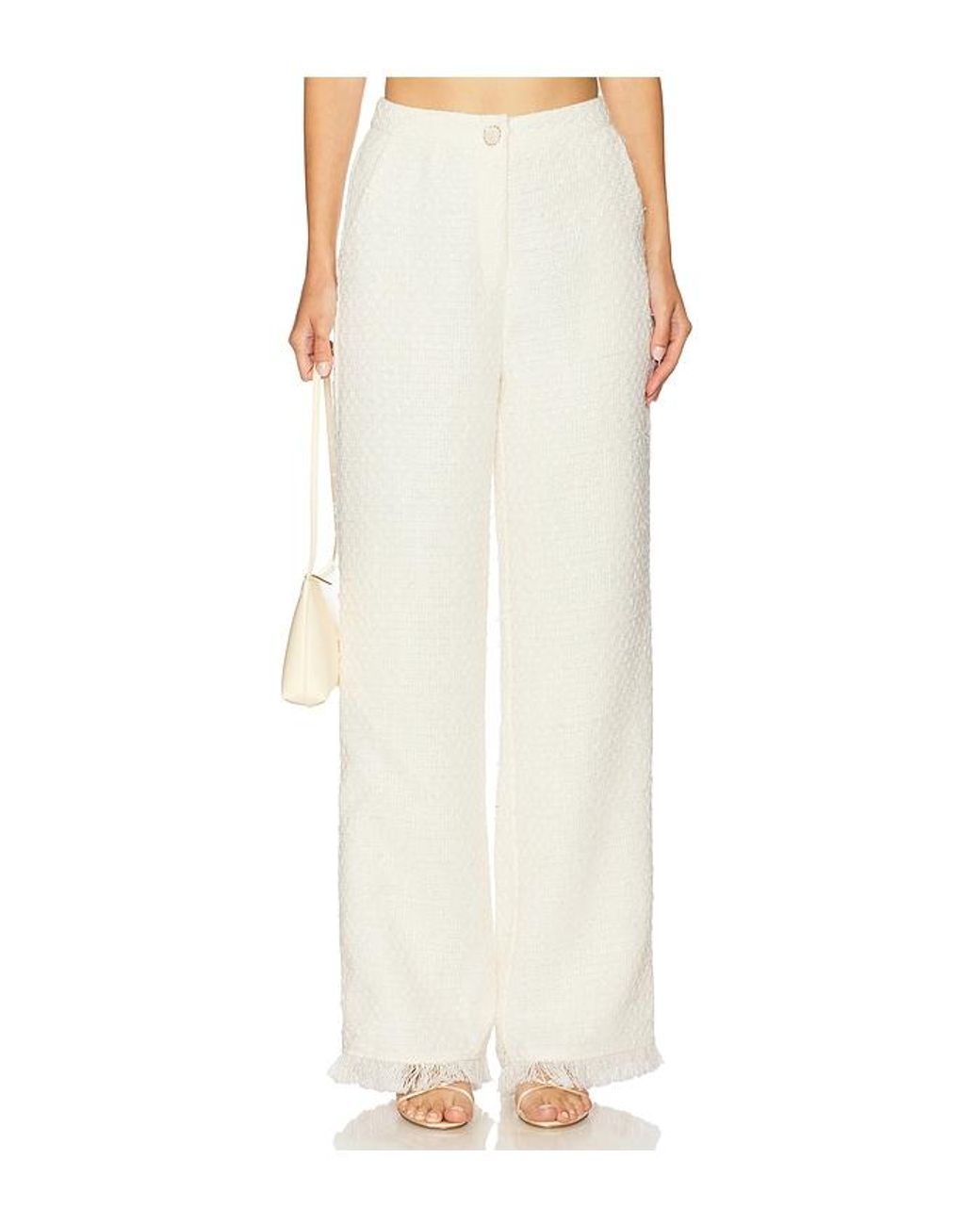SNDY'S White Piper Suit Pant