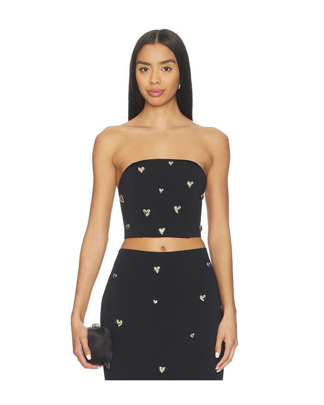 MILLY Black Heart Applique Tube Top