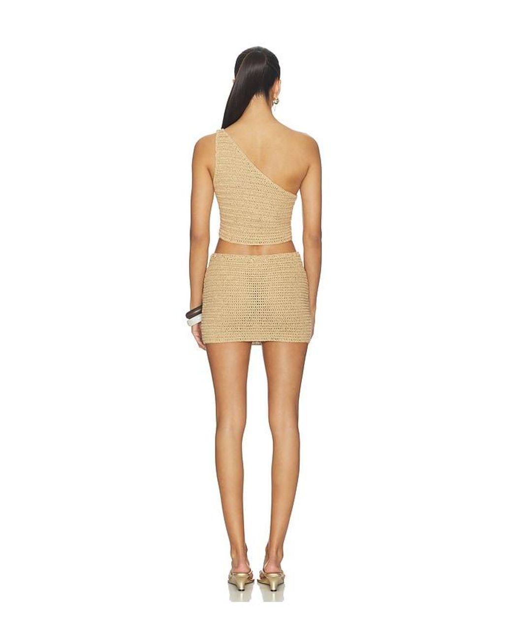 MORE TO COME Natural Raine Crochet Mini Skirt Set