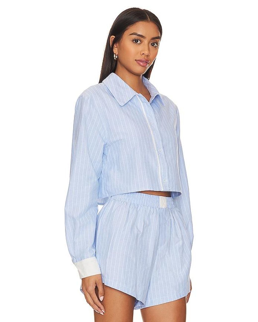 SNDY'S Blue X Revolve Darian Stripe Top
