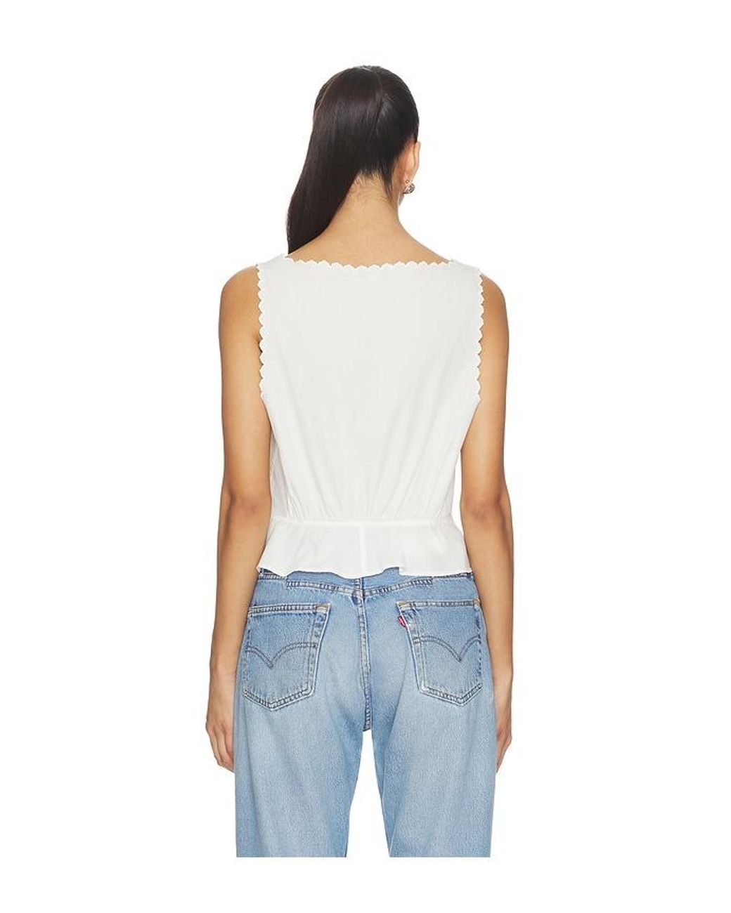 Re/done Blue Jerry Tank Blouse Top