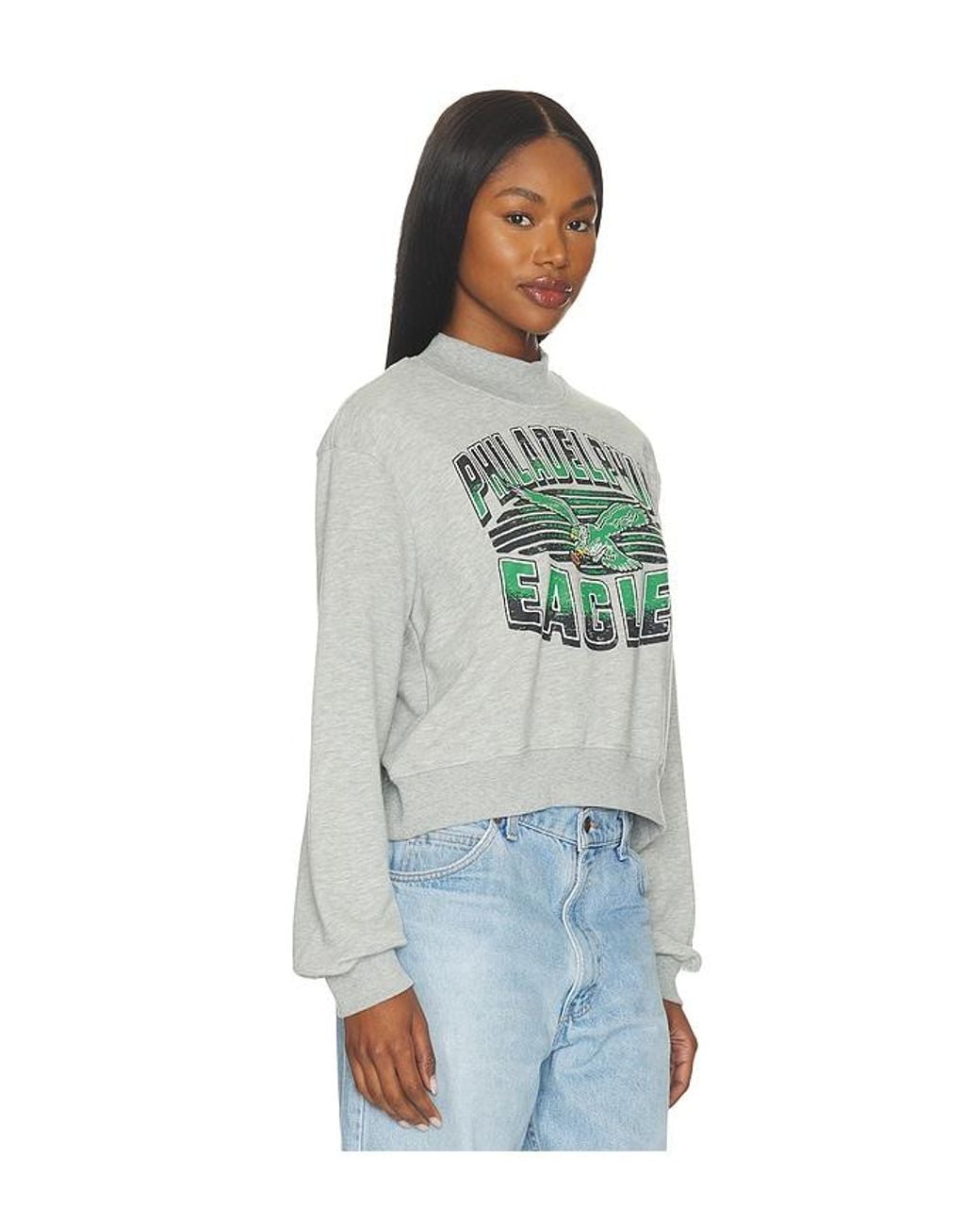 Junk Food Multicolor Eagles Mock Neck Fleece Sweatshirt