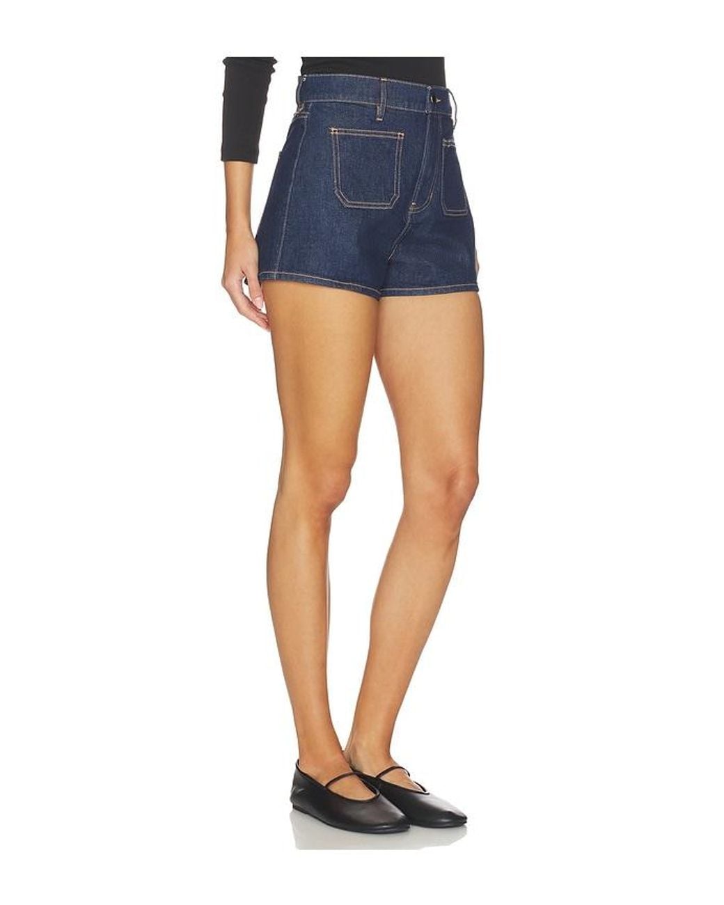 Veronica Beard Blue Elijah Short With Patch Pockets