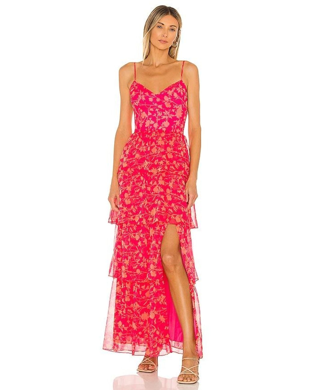Amanda Uprichard Red Thaddea Maxi Dress