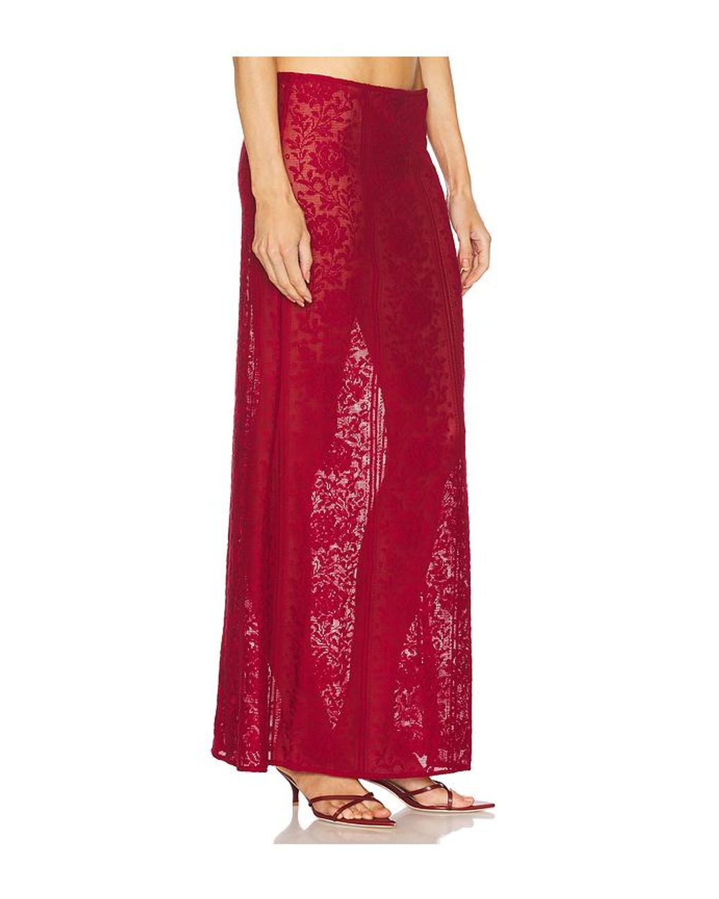 LOBA Red Laura Maxi Skirt