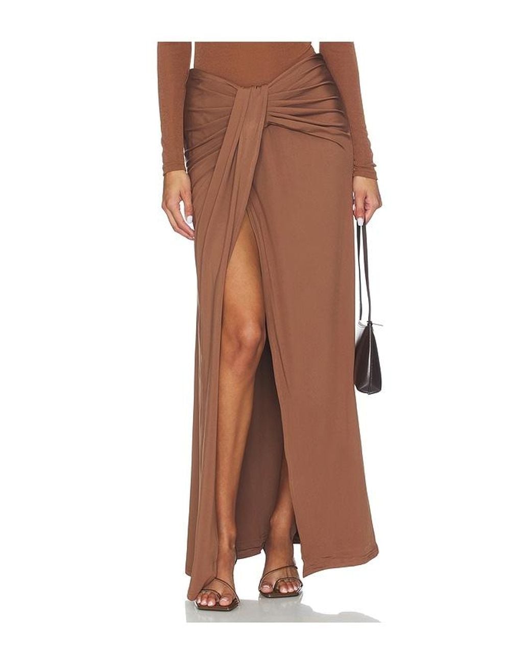 SNDY'S Brown Cantarios Jersey Maxi Skirt