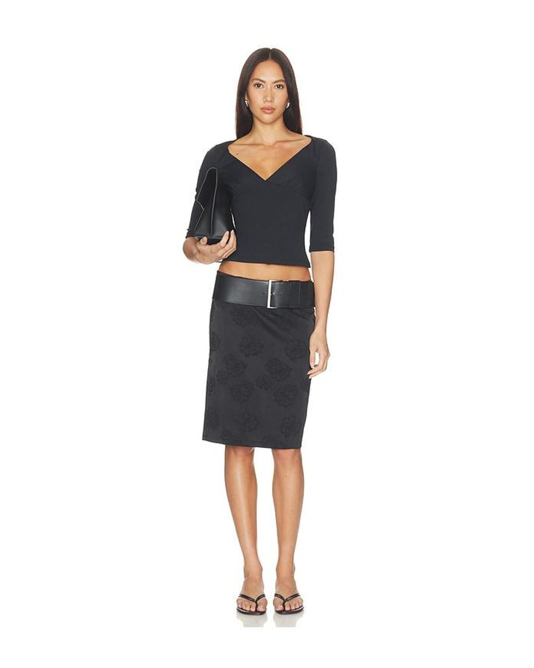 Lioness Black Play On Midi Skirt