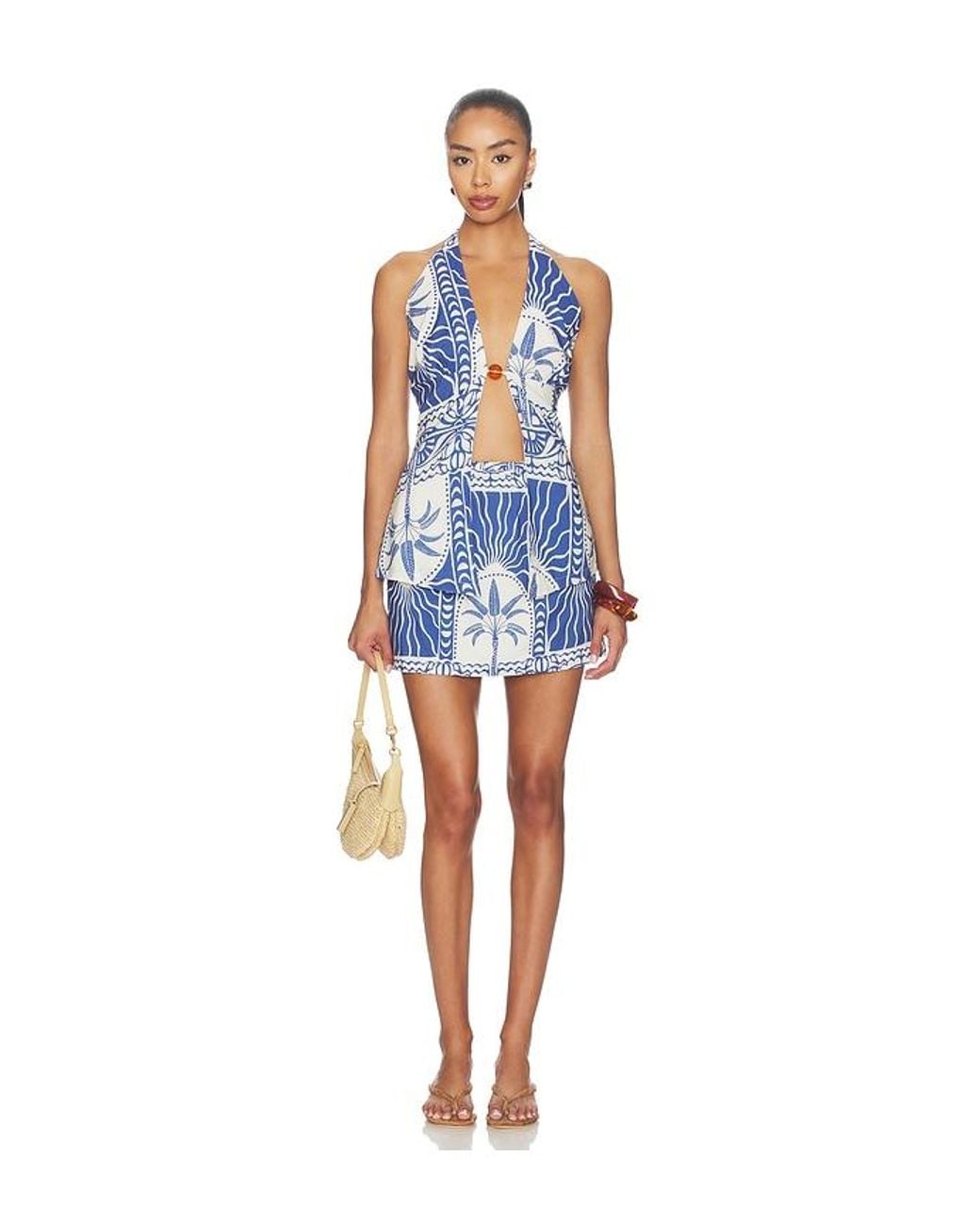 Seven Wonders Blue Adelyn Elasticated Mini Skirt