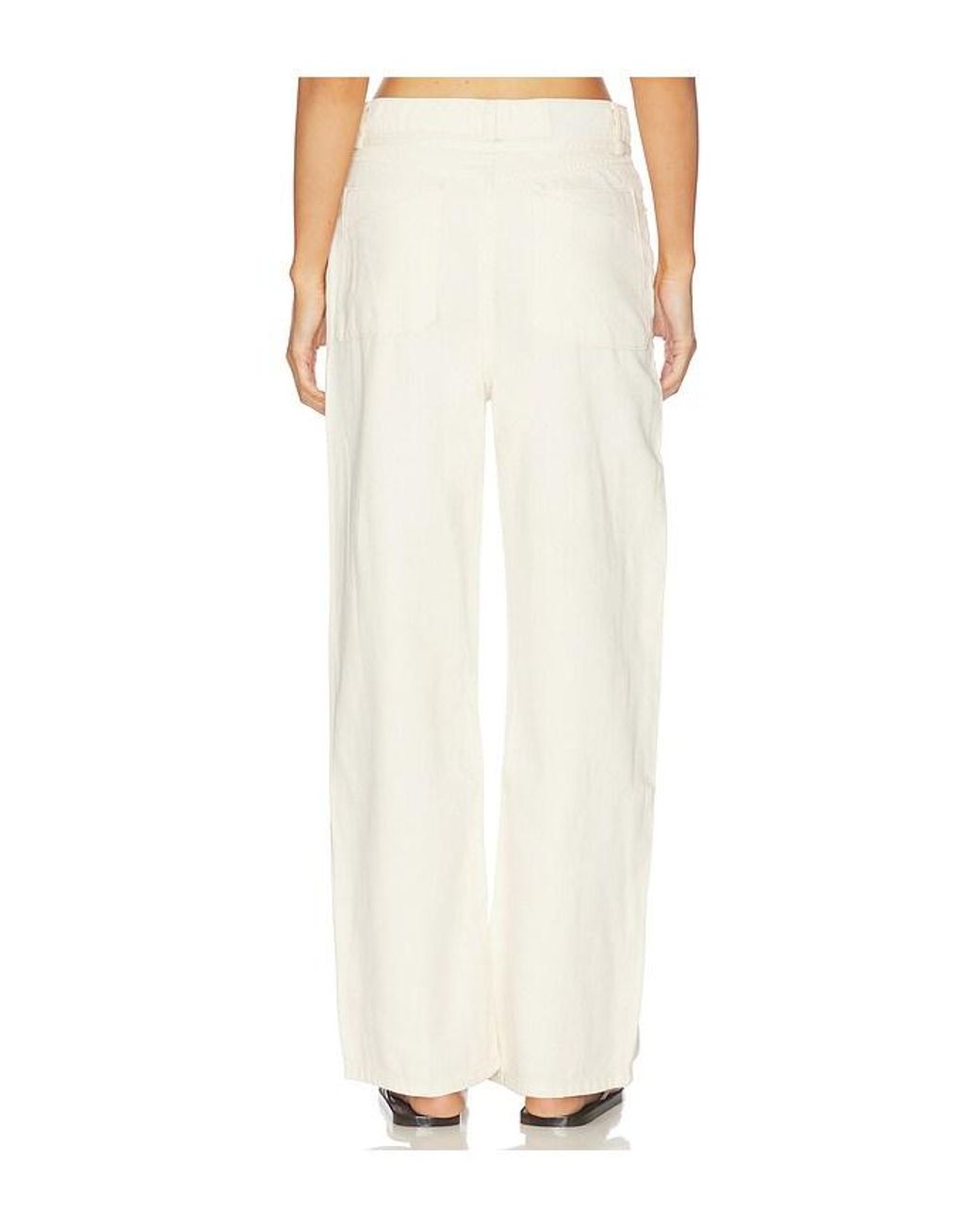 DL1961 White Casie Aura Mid Rise Relaxed Wide Leg Jeans