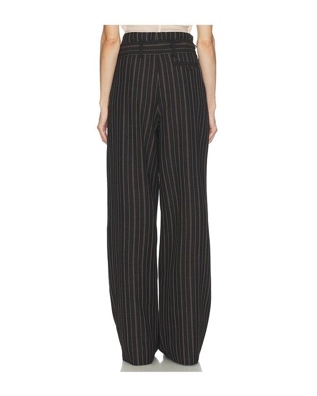 Helsa Black Stripe Twill Super Baggy Pants