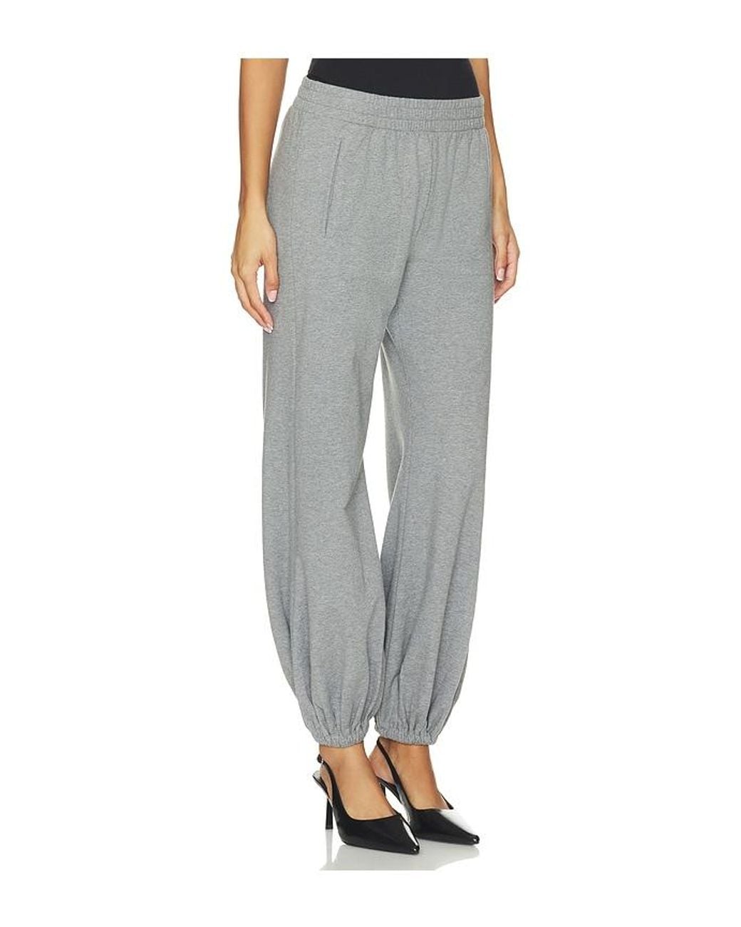 Norma Kamali Gray Boyfriend Puff Jog Pant