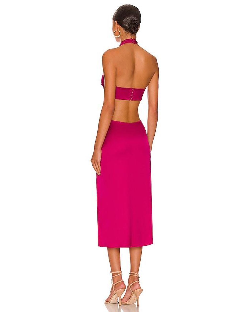 Camila Coelho Pink Abigale Midi Dress