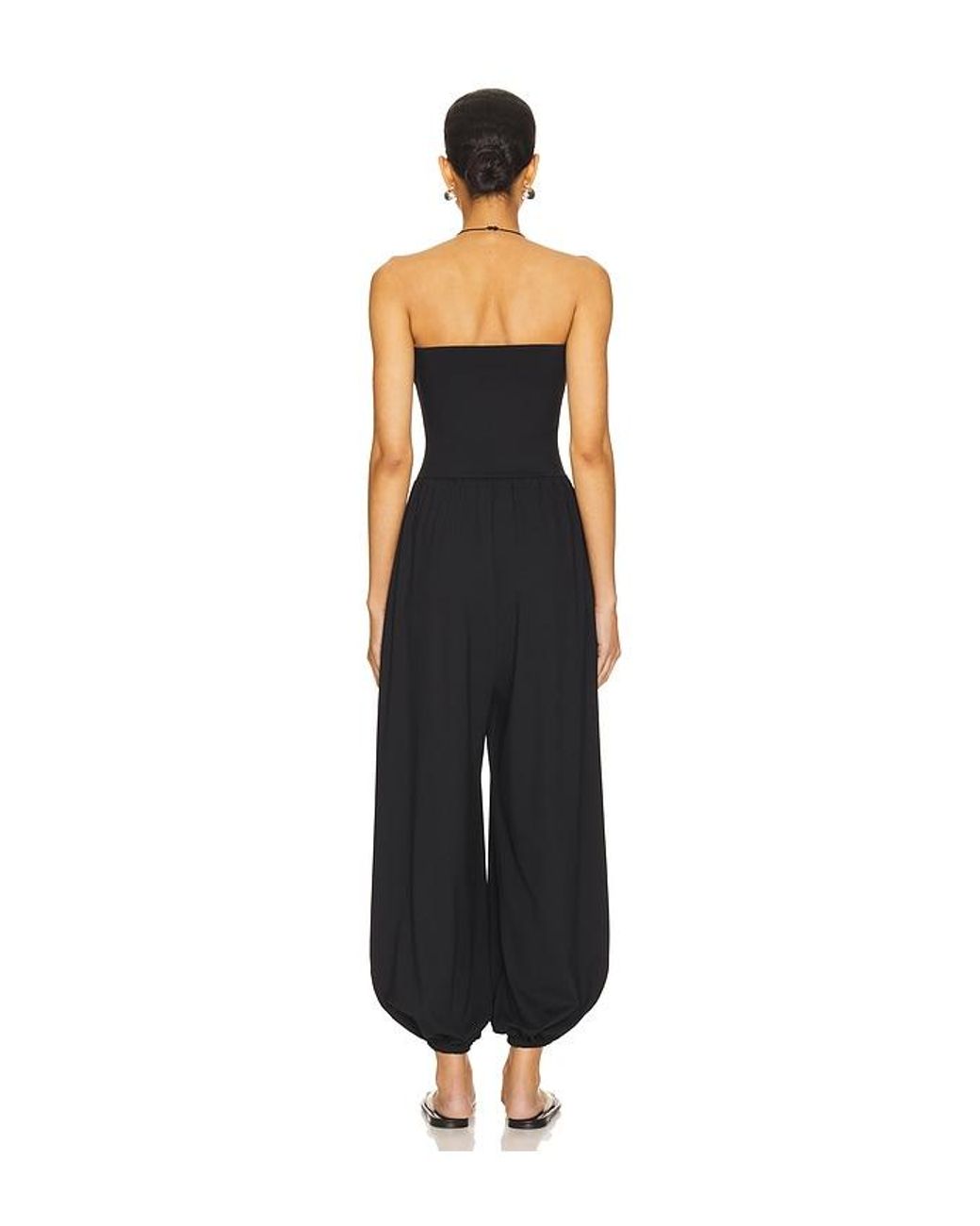 Susana Monaco Black Tube Gathered Ankle Jumpsuit