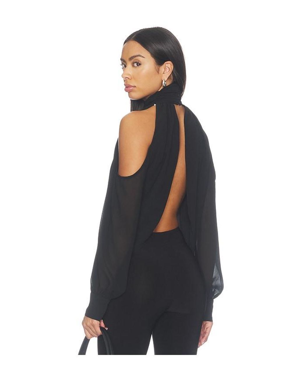 MORE TO COME Blue Chiara Cold Shoulder Top