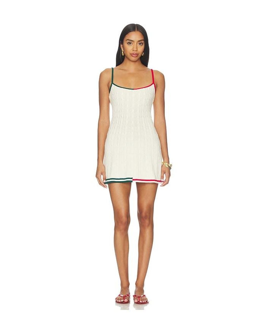 SER.O.YA White Azriel Metallic Knit Mini Dress