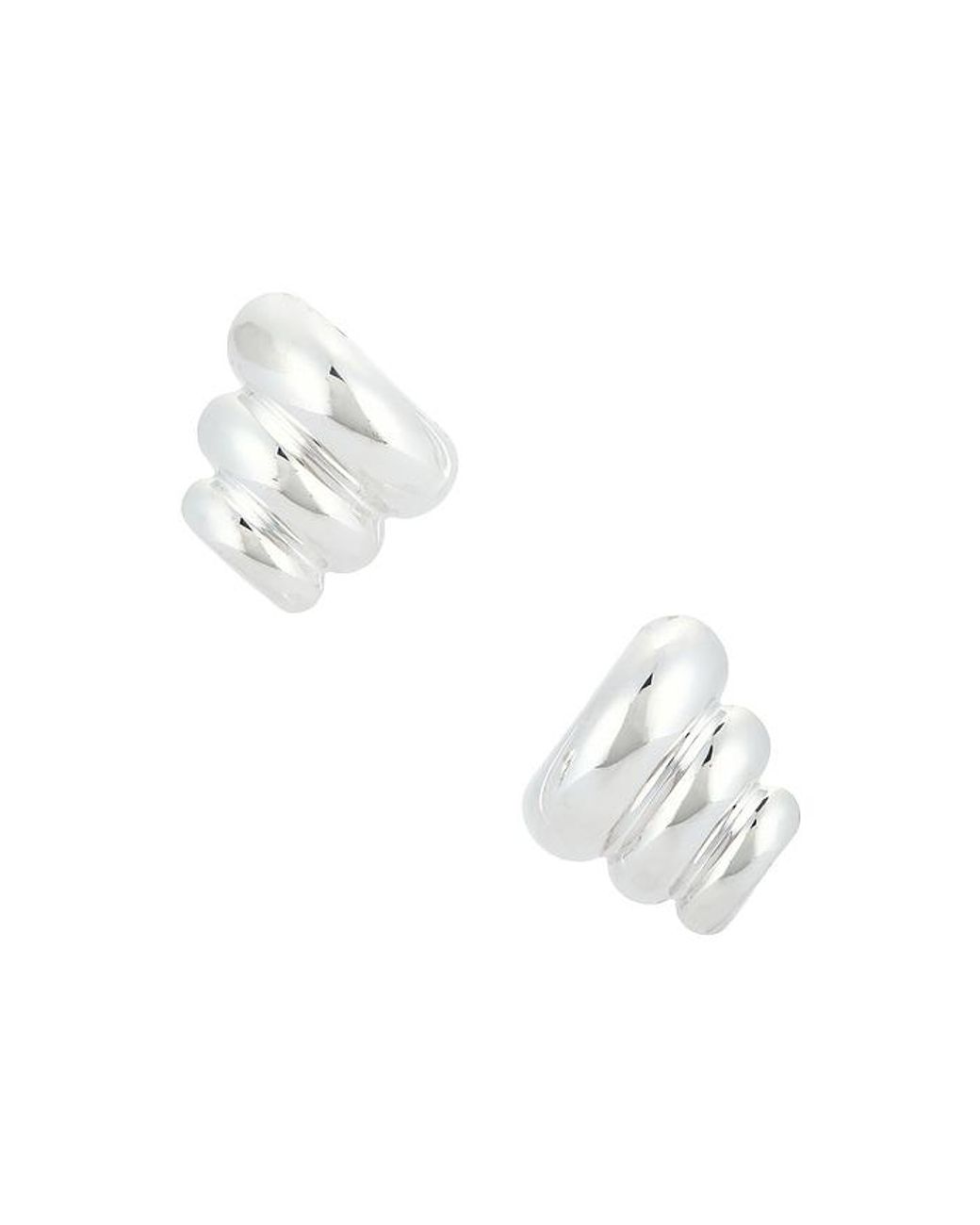Mega White Croissant Earrings