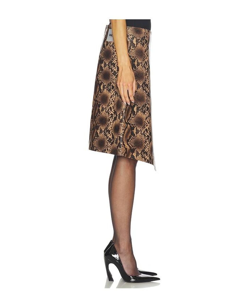 Vaillant Natural Apron-Style Leather Midi Wrap Skirt